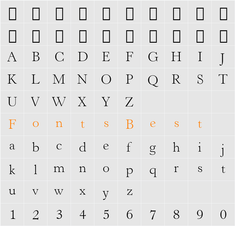 Revivl555 Lt BT Character Map