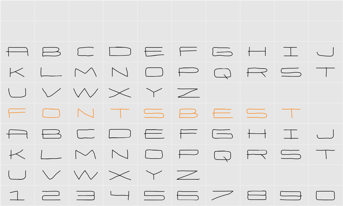 Eneas Expanded Regular Character Map