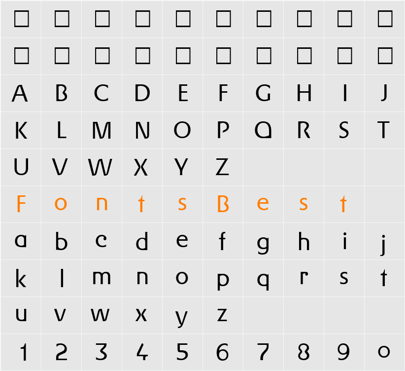 GerlingLight Character Map