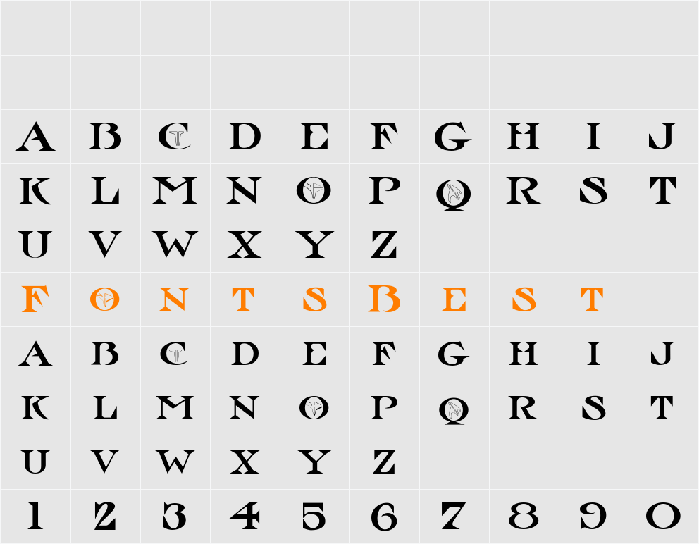 LHF Strong Angle Character Map