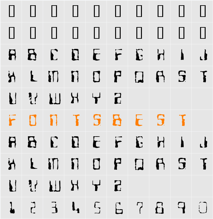 Ninteen 77 Character Map
