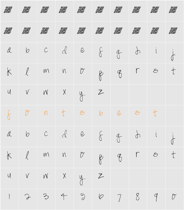 SpringDaisy Character Map
