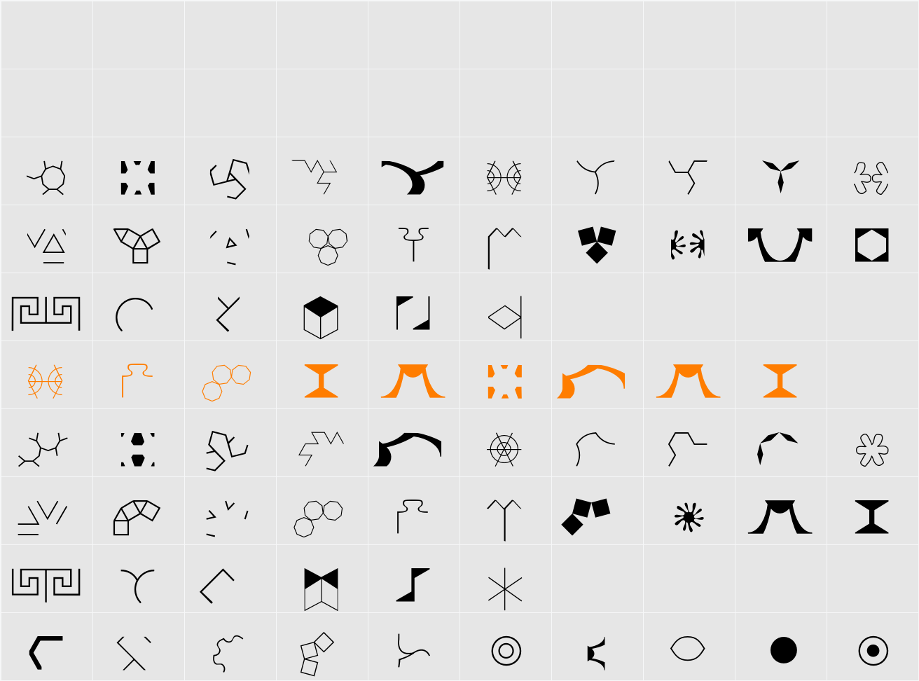Dingsda Character Map