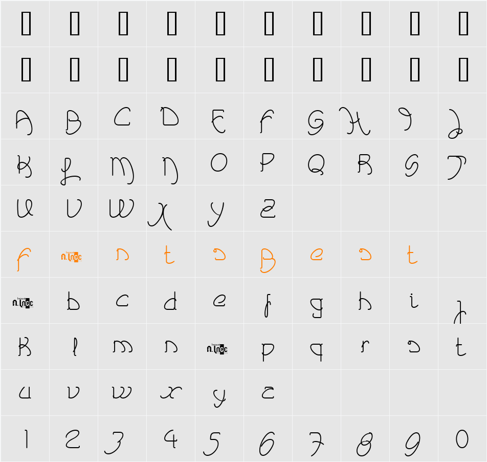 EVELYN musa (demo) Character Map