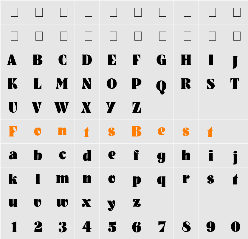 Glenys Display SSi Character Map