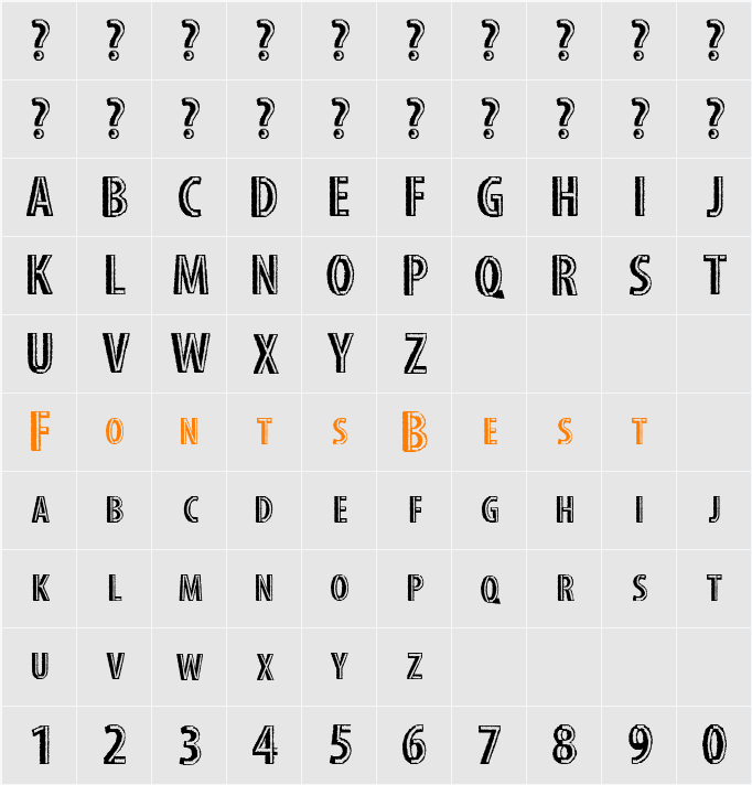 stitch font Character Map
