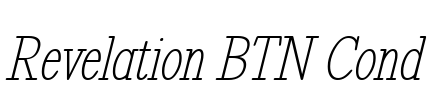 Revelation BTN Cond Font Image