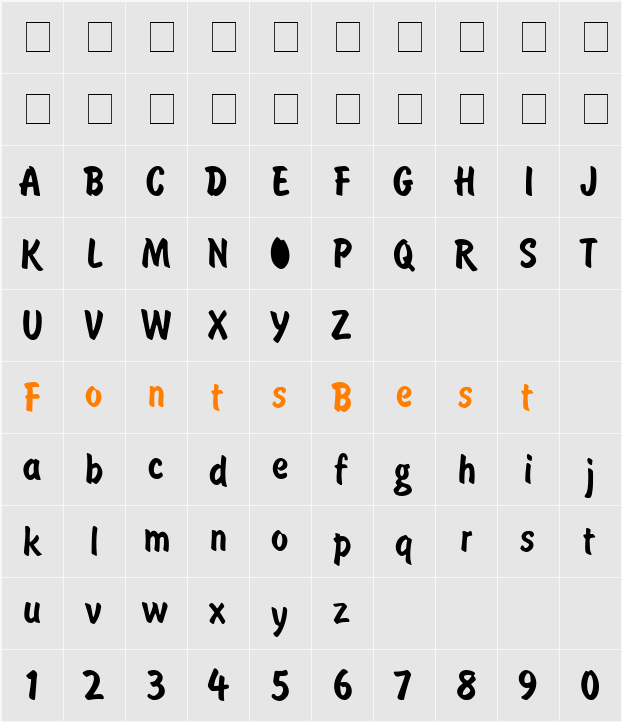 DomCasual Character Map
