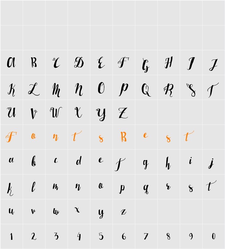 LaserMetal Character Map