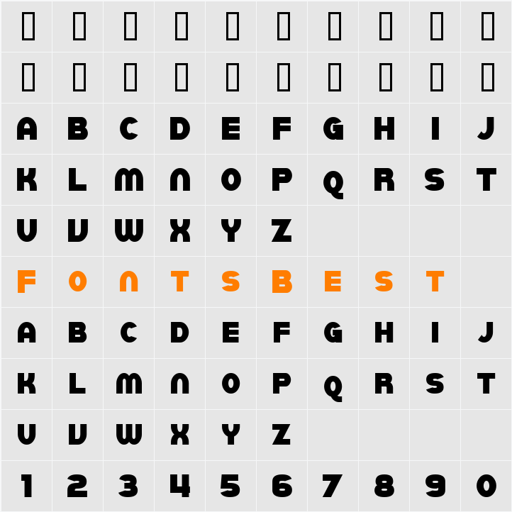 SF Juggernaut Condensed Character Map
