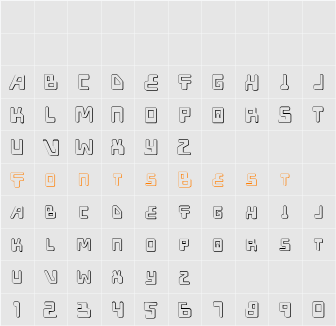 XPED Shadow Character Map