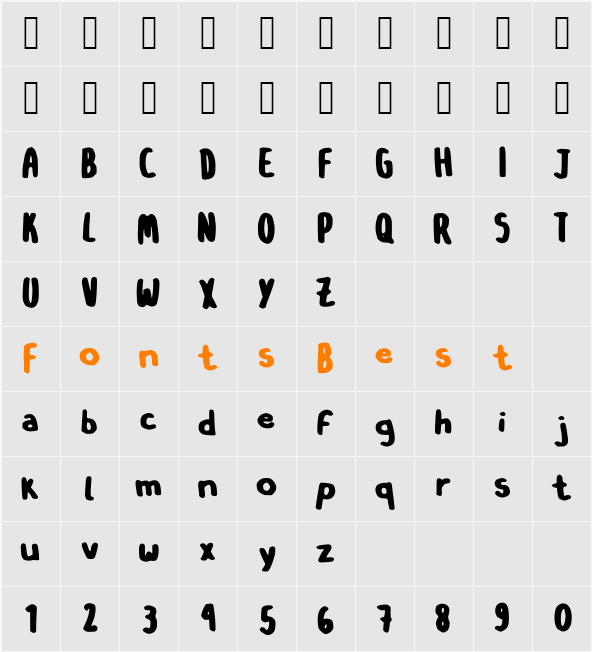 OSinistromanoBLK Character Map