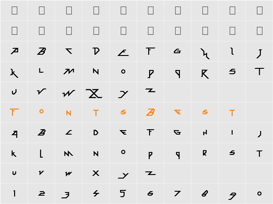 Zoxoz Character Map