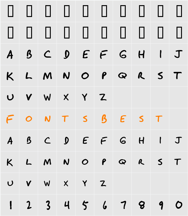 Krahling Character Map