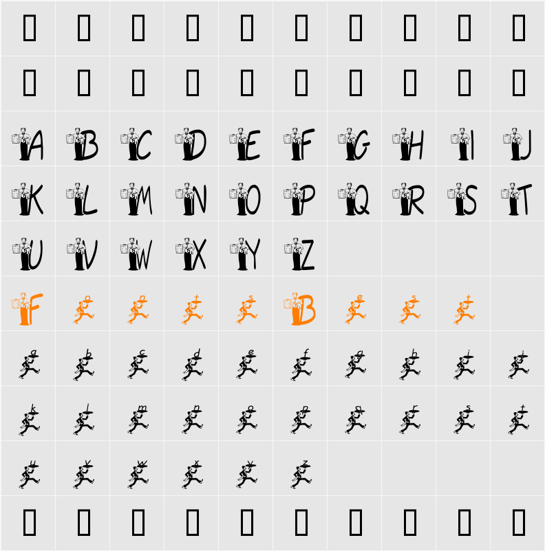 JNKWAITER Character Map