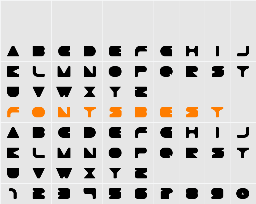 Gtek Minimal  Character Map