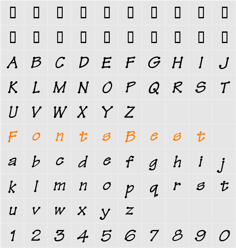 TinkerToy Character Map