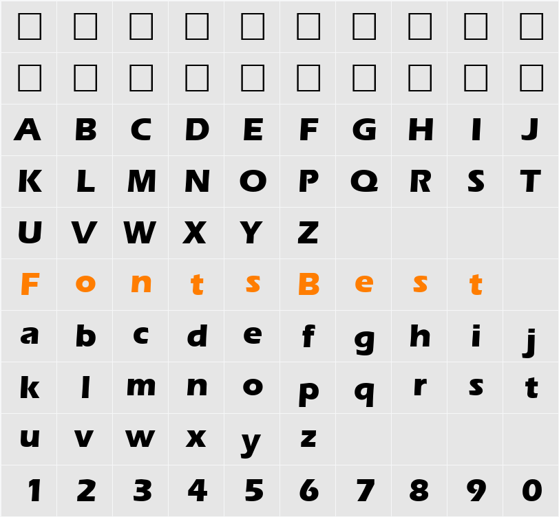 ErgoeMildExtrabold Character Map