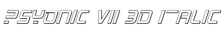 PsYonic VII 3D Italic Font Image