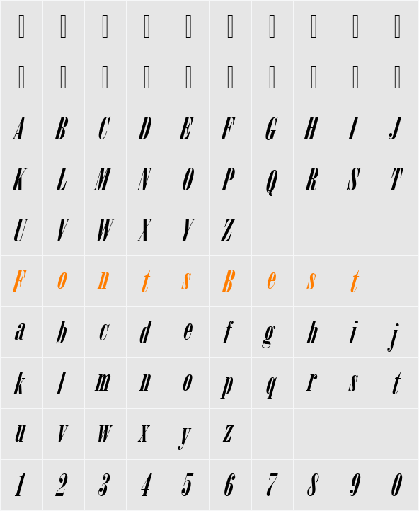 372-CAI978 Character Map