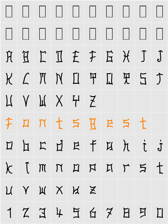 PseudoNippon Becker Character Map