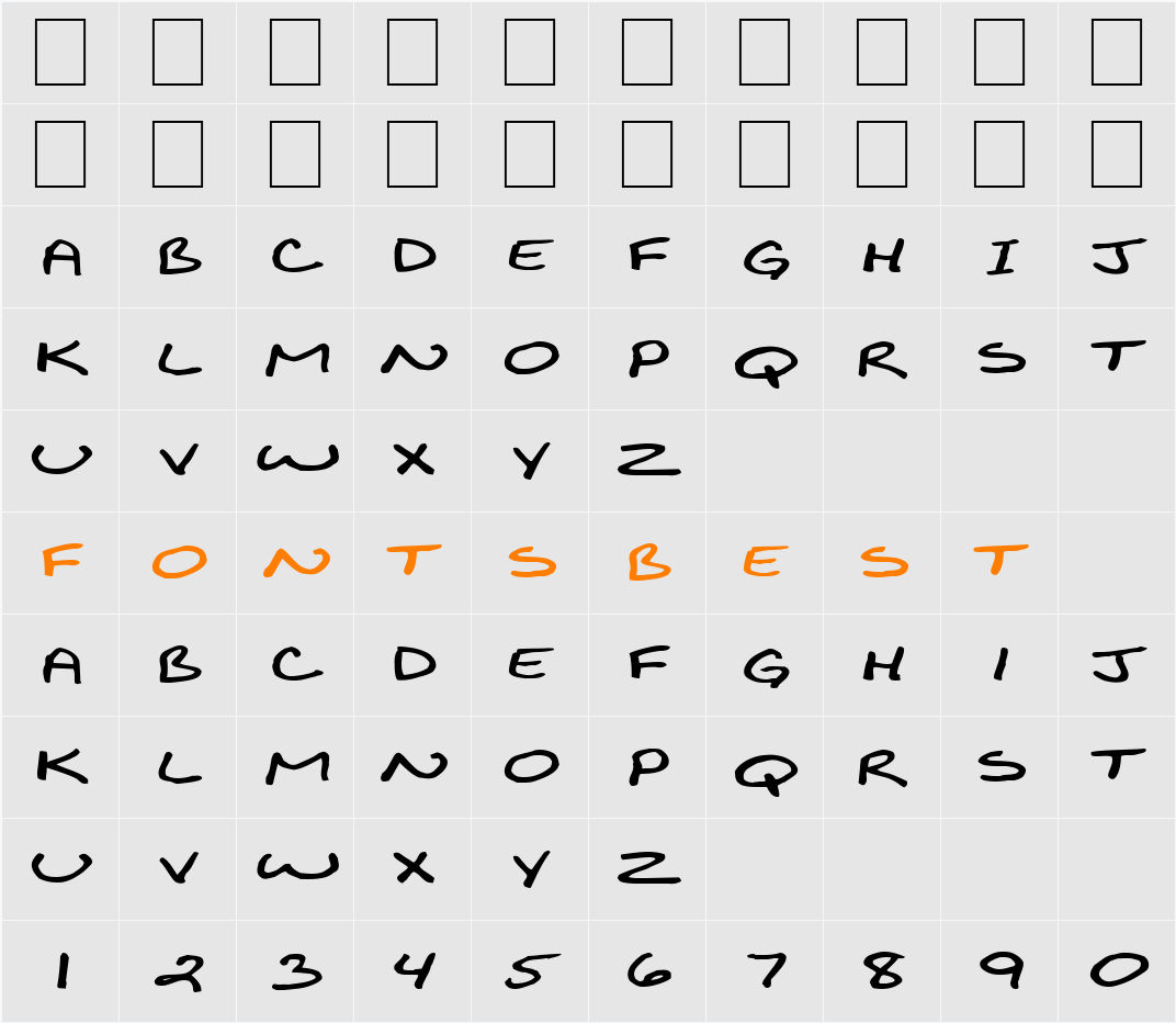 FZ JAZZY 29 EX Character Map