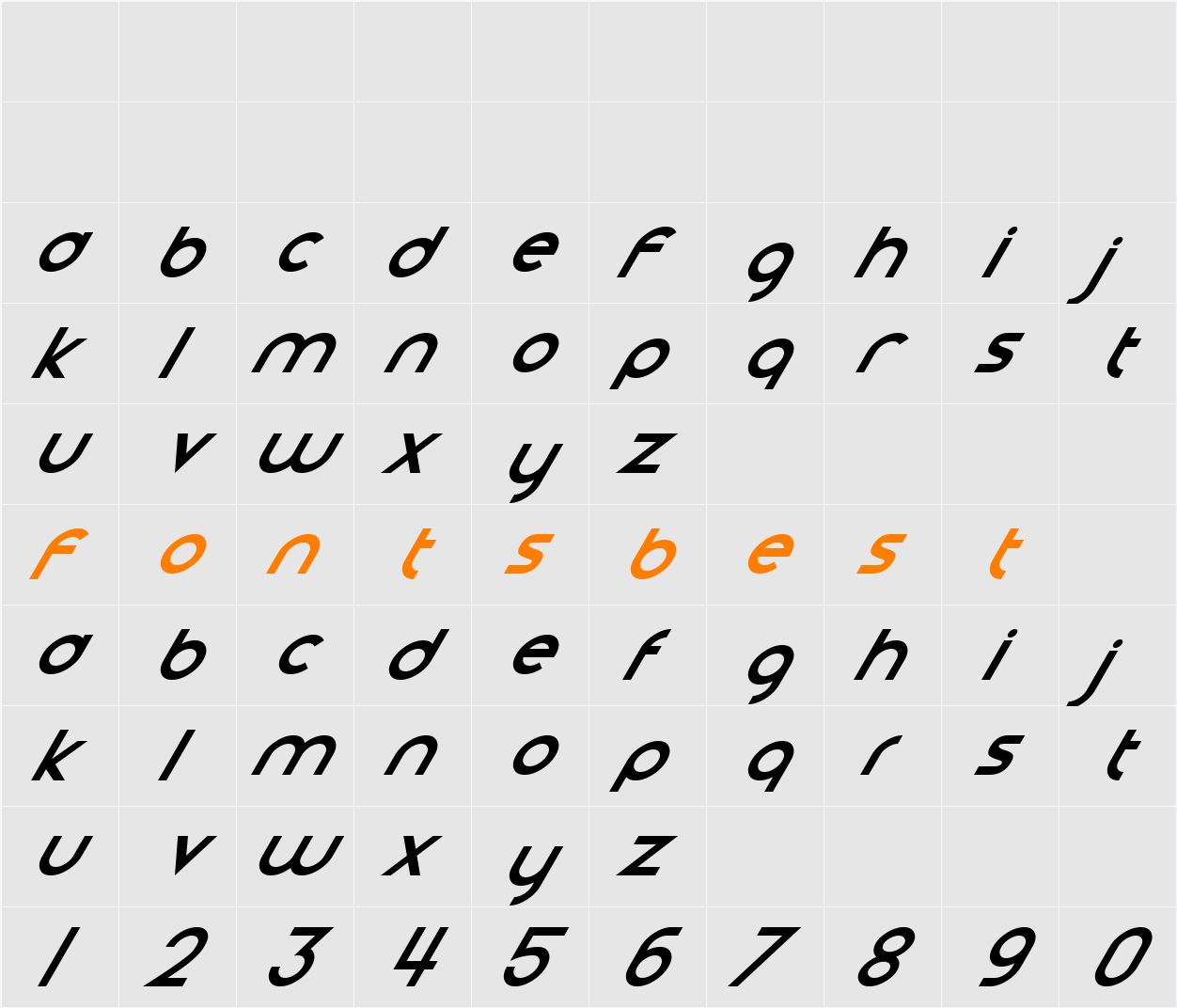 Smooth Circulars Character Map