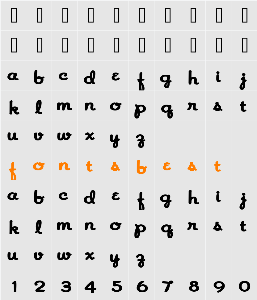 Snapper Character Map