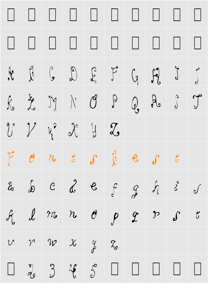 Ooo la la Character Map