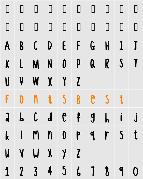thisfontlookslikeelephant Character Map