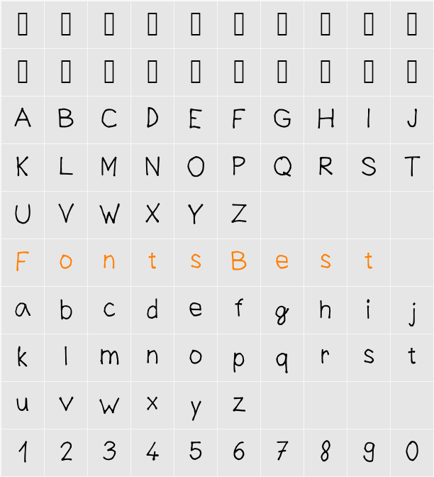 Rich M Font Character Map