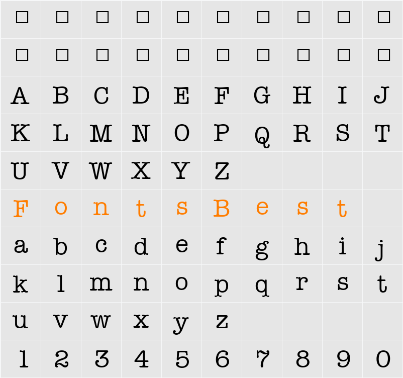 Editor Character Map