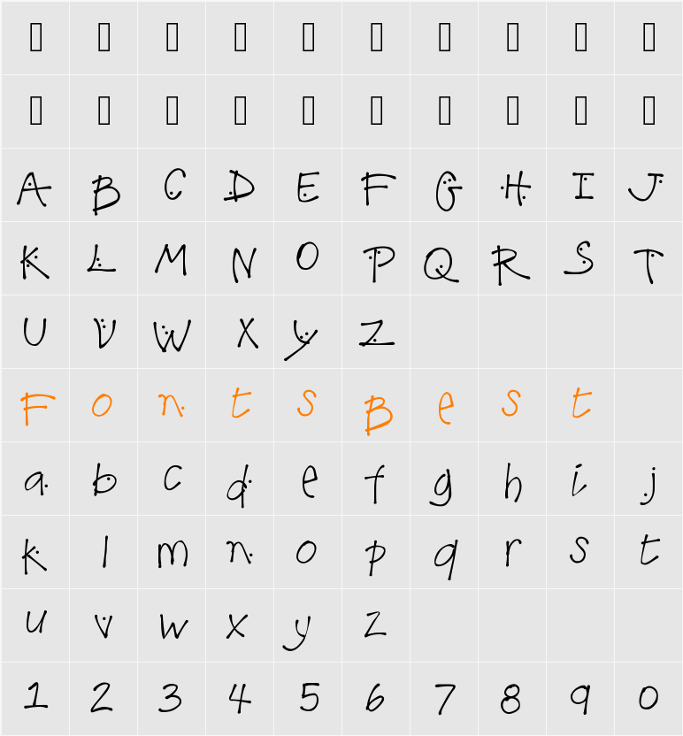 K26LilacMist Character Map