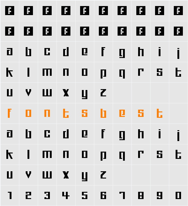 High Five Techno Character Map