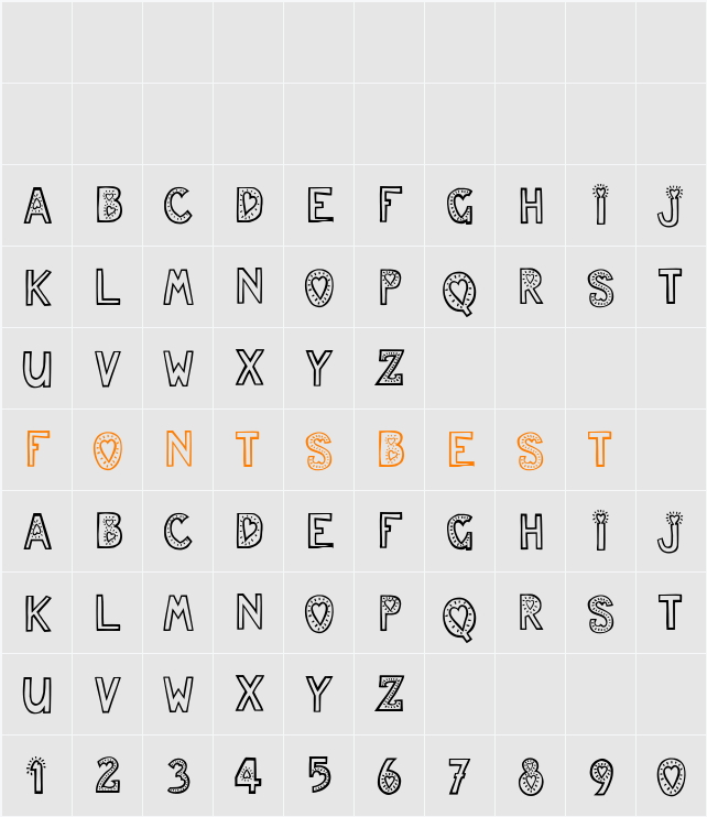 JulesLove Character Map