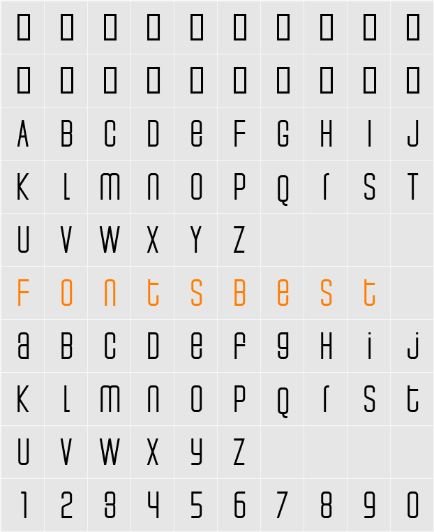 Weltron Character Map