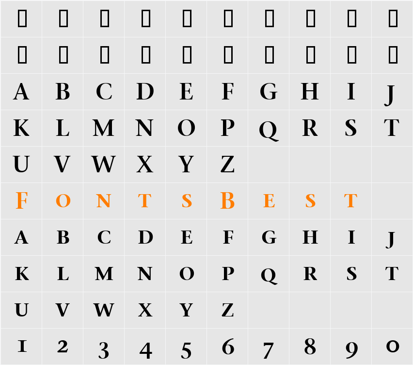 Stone Serif Sem SC ITC TT Character Map