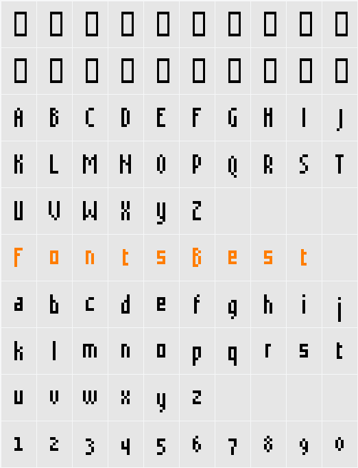 Grudblitter Character Map