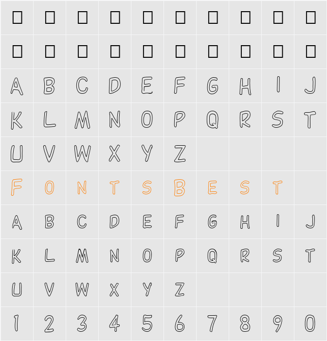 FZ BASIC 29 HOLLOW Character Map