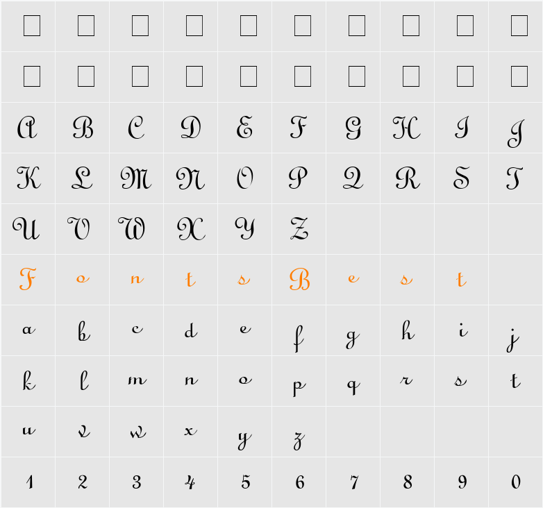 Linus Script Character Map