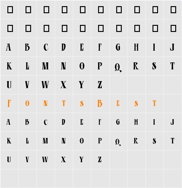 LHF Esoteric Old | Condensed Character Map