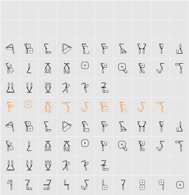 Roller Character Map