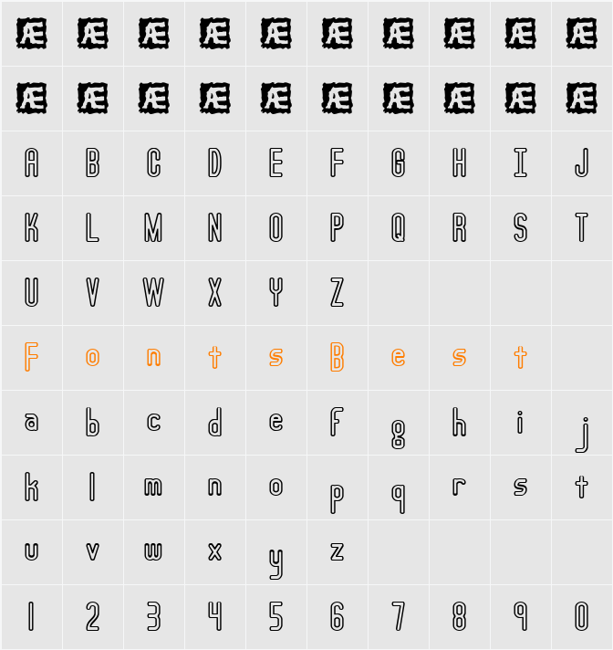 Lucid Type A Outline BRK Character Map