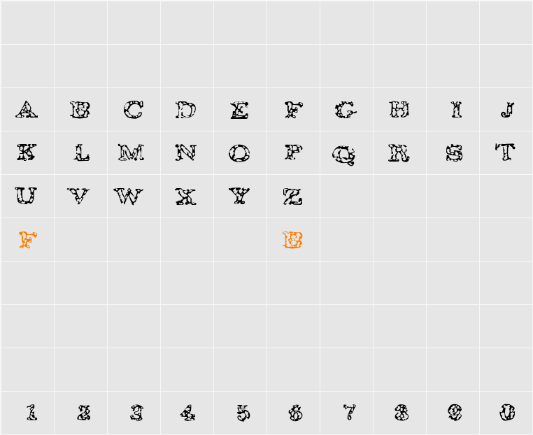 GAZA 14 Character Map