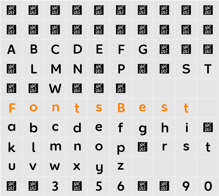 KTKGCC+BlackBerryLove-Bold Character Map