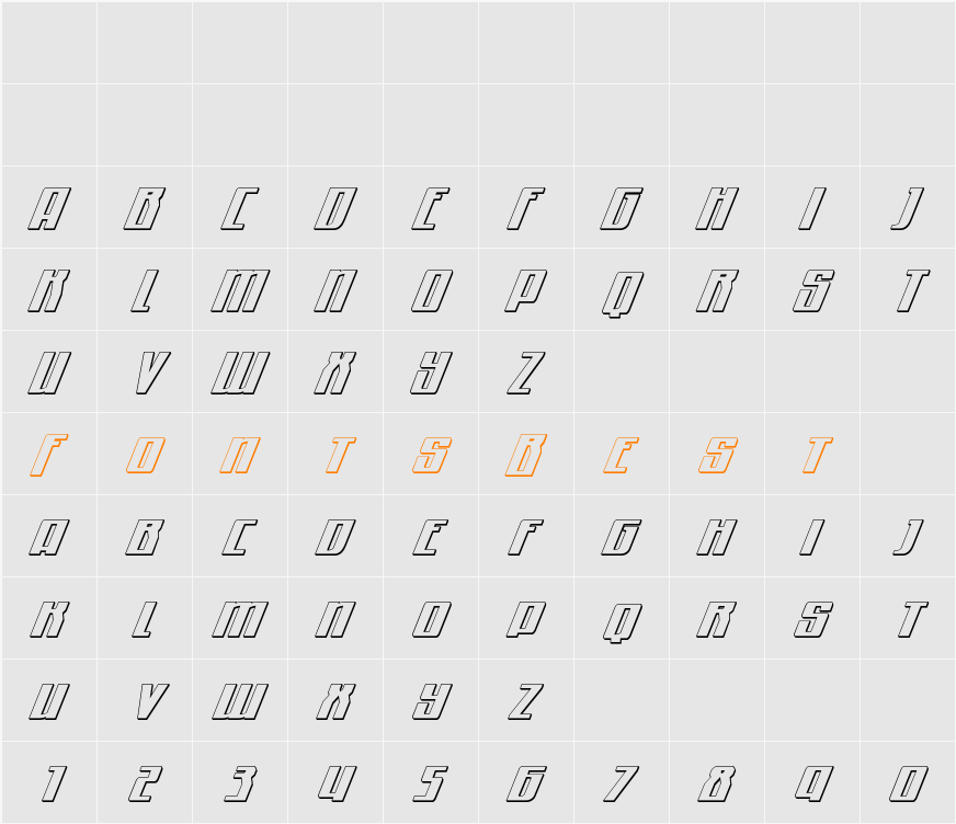 Quantum of Malice 3D Italic Character Map