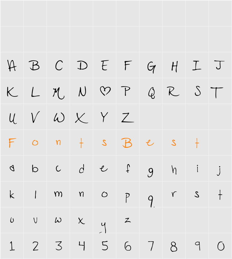 PopStar Autograph Character Map