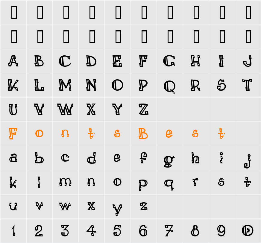LEADvilleASTROnaut Inline Character Map