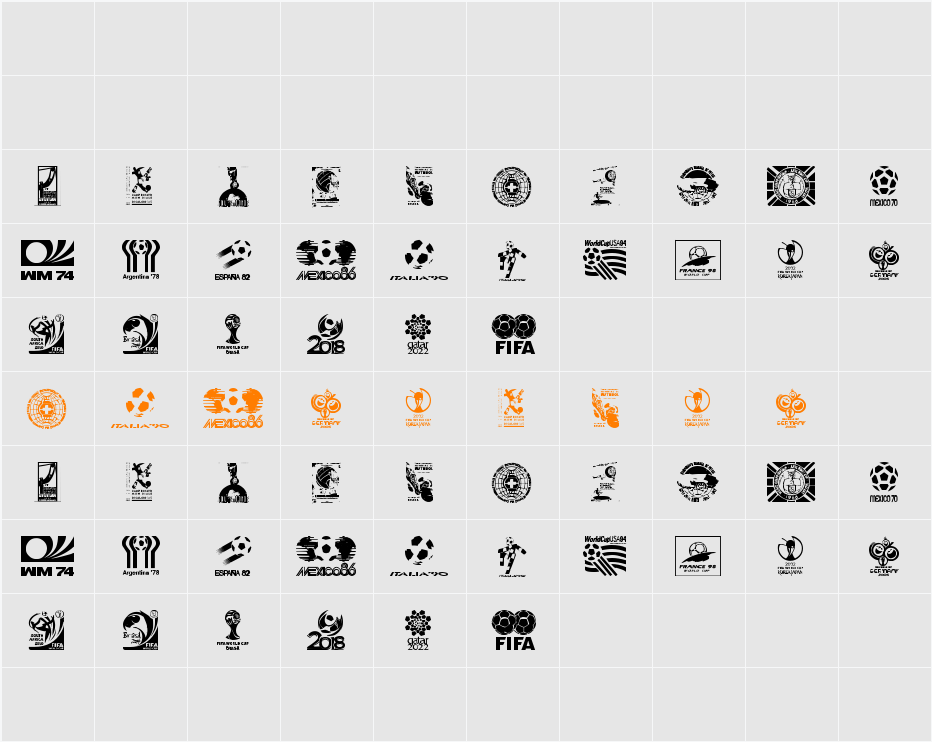 World Cup logos Character Map