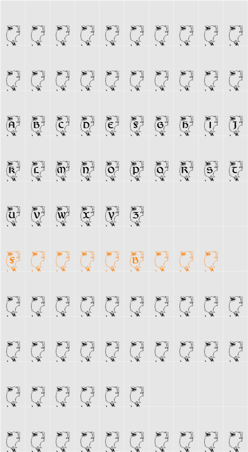 LisburneInitials Character Map